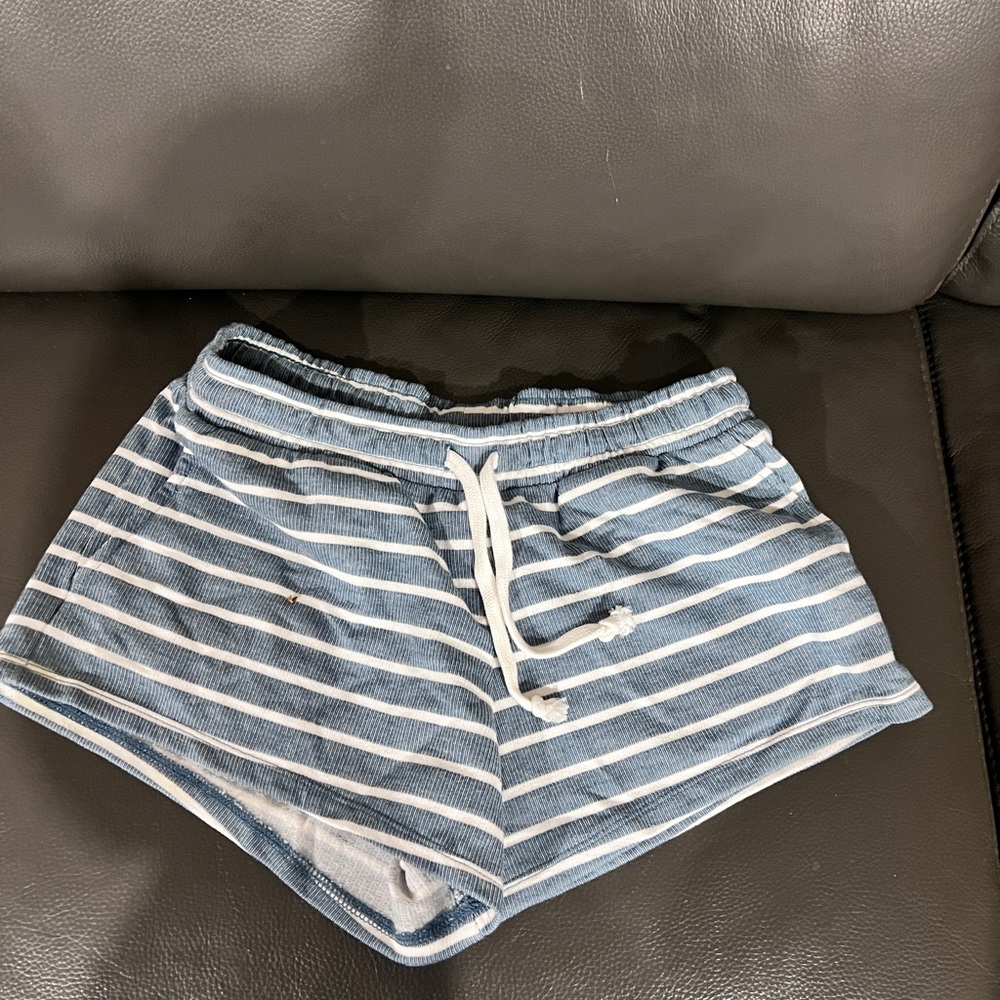 Chaser Striped Blue and White Lounge Shorts